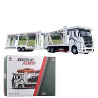 1/24 „Mercedes Benz“ dviaukštis bortinis transportavimo automobilis, lydinio, metalo automobilio modelis, garso ir šviesos mokslo, švietimo serija balta
