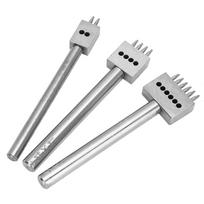 3 vnt. tarpų perforavimo įrankis „pasidaryk pats“ odos gamybai, skylučių perforavimo rinkinys, diržo skylučių perforatorius(8 mm(2+4+6) ) 4mm gray