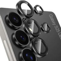 1 vnt. Metalinis individualus žiedas fotoaparato objektyvo apsauga Samsung Galaxy S25 S24 S23 Ultra S22 Plus Grūdinto stiklo objektyvo plėvelė Apsauginis dangtelis For Samsung S25 Ultra juoda