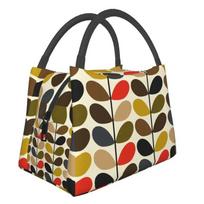 Orla Kiely Abstraktus Daugiašakis Izoliuotas Pietų Nešiojamas Krepšys Vidurio Amžiaus Skandinaviškas Geometrinis Aušintuvas Terminis Maisto Pietų Dėžutė 28x17x16CM smėlis