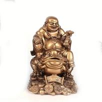 Feng Shui Besišypsantis Budda, Turto Besišypsantis Budda Sėdi ant Pinigų Varlės Statulėlės Laiminga Rupūžė Automobilio Papuošalai Namų Biuro Dekoras