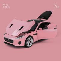 1:32 Jaguar F-TYPE kupė lydinio automobilio modelis lietas žaislinis transportas metalinis automobilio modelis aukštos simuliacijos garsas ir šviesa vaikiškas žaislas dovana rožinė