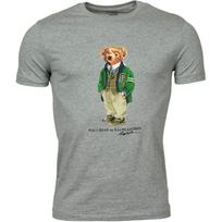 Polo Ralph Lauren Raidžių Animacinių Paveikslėlių Rašto Apvalios Kaklo Megztinis Trumpomis Rankovėmis T-shirt Vyriškas T-shirt Pilkas 710766468-002 S