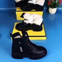 Velvet Shoes, Warm Shoes, Martin Boots, Thick Velvet, Comfortable, Versatile Short Boots, British Style, Women's Boots, Cotton Boots 35 juoda