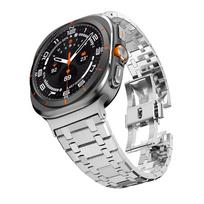 Prabangi metalinė apyrankė Samsung Galaxy Watch Ultra 47mm laikrodžiui iš nerūdijančio plieno, greito užsegimo, be tarpų dirželis Galaxy 7 Ultra 47mm apyrankei Galaxy Ultra 47mm sidabras