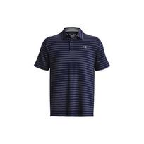Under Armour dryžuoti golfo polo marškinėliai vyrams Viršutiniai drabužiai Vidurnakčio tamsiai mėlyni 1351130-410 XL