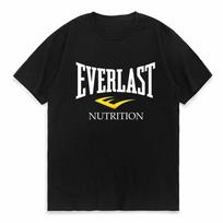 EVERLAST BOXING Vyrams Moterims Medvilninis Marškinėliai Per dydį Vasarinis Trumpomis Rankovėmis Marškinėliai Prekės Ženklo Spaudinys Marškinėlis Tee Tendencija Gatvės Apranga S juoda