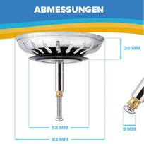 Automatinis virtuvės kriauklės filtro tinklelis Vandens kamštis Kriauklė 82mm