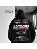 Svajonių automobilis Porsche Grafika Spausdinti gobtuvai Vyrai Moterys Streetwear Oversized Y2k Megztinis Hip Hop Harajuku Vilna Šilta Moteriški Vyriški Drabužiai 4XL