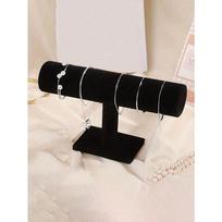 1 vnt. Elegantiškas aksominis papuošalų stovas, tinkamas laikrodžiams, karoliams ir apyrankėms, Madingas moteriškas stalo organizatorius A-(White T-shaped Display Stand) įvairiaspalvis