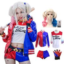 Harley Quinn Cosplay Costume with Wig Version x Black Red x Harley Quinn Suicide Squad Style Halloween Costume for Women Version x [milky time] - įvairiaspalvis
