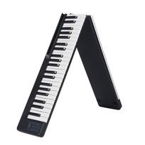 Nešiojamas 88 klavišų sulankstomas pianinas Skaitmeninis fortepijonas Daugiafunkcis elektroninis pianinas fortepijonui juoda