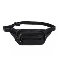Odinis vyriškas „Fanny Pack“ liemens krepšys vyrams, didelės talpos vyriškas diržinis krepšys su 7 užtrauktuku lauke juoda