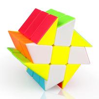 „Qiyi“ 3x3 vėjo malūno kubo stebuklinga galvosūkio galvosūkis šepetėlis lipdukas 56 mm lavinantis juodas „Twisty“ žaislai be lipdukų vaikams