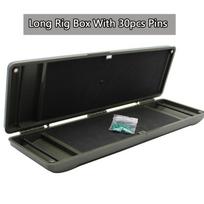Karpių žvejybos įrankis Long Rig Box Carp Fishing Line Box plaukų įtaiso lenta su smeigtukais.