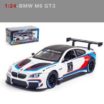 1/24 Scale M6 GT3 Diecast automobilių modelio žaislas, patraukiama atgal žaislinė transporto priemonė su garsu ir šviesa, skirta vaikams, mažiems berniukams, mergaitėms 1/24-21x8.5x5.5cm balta