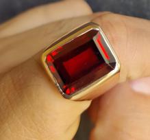 Vyriškas Moteriškas Granato Žiedas, Antspaudinis Žiedas, 925 Kieto Sterlingo Sidabro, Rankų Darbo Papuošalas, Dovana Partneriui, 12x16 MM Brangakmenis 5 varis