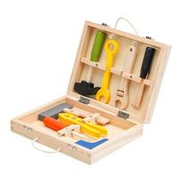 Vaikiška medinė žaislų įrankių dėžė Montessori žaislų lavinamieji žaidimai įrankių dėžutė vaikiškas žaislas iš dovanų mergaičių berniukų 2 3 4 5 6 metų 34 vnt. 22.5*18*5.5cm