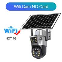 Nauja 4K 8MP 4G SIM kortelė dviejų ekranų saulės kameros WiFi PTZ dvigubo objektyvo įmontuota baterija Žmogaus automatinio sekimo saugos stebėjimo kamera WiFi Cam