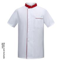 Unisex virėjo uniforma: Trumpos arba ilgos rankovės, skirtos viešbučiui, restoranui ar kepyklai, lengvos vasaros L, short-sleeved raudona