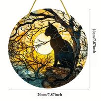 20 cm didelio dydžio juoda katė Suncatcher, plastikinio lango pakabinimo puošmena kačių mylėtojo gimtadienio dovana viduje/lauke sodo miegamojo biuro namų puošmena 20cm juoda