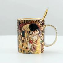 Klimt Bučinys Porcelianiniai Puodeliai Kavos Puodeliai su Šaukšteliu Gustav klimt Kaulinis porcelianas Vestuvių Gimtadienio Dovana Biuro Gėrimų Indai 401-500ml