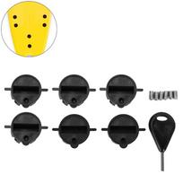 6 vnt. Plastikinis kištukas taurėi Banglentės FCS apvalus banglentės pelekų kištukas G5 dėžutės pelekų kištukas ir raktas su varžtu(baltas) yellow