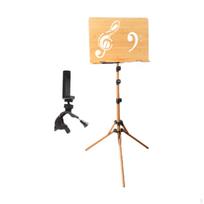 Kompaktiškas muzikos stovas su reguliuojamu aukščiu, idealus instrumentininkams with phone clip