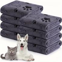 Quick-Drying Absorbent Pet Bath Towel - Soft & Large for Dogs and Cats 60x100 cm pilka spalva