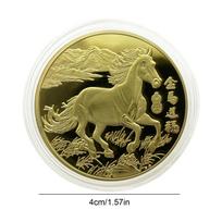 Memorialinė moneta Kolekcionuojamas suvenyras 2026 Žirgo Metų proginė moneta Vyrams Berniukams Mergaitėms Jaunimui Paaugliams Sportininkams Dviračių sporto mėgėjams auksas