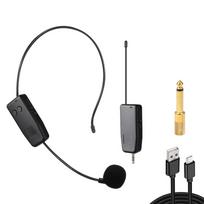 2.4G Belaidis atlapinis mikrofonas, galvos mikrofonas, mikrofonas su imtuvu, skirtas stiprintuvui, balso garsiakalbiui, mokymui, ekskursijų vadovui 1 to 1