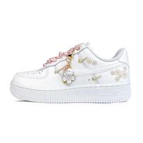 Nike Air Force 1 Atsparūs trinčiai Atsparūs trinčiai Žemi Bėgiojimo bateliai Moteriški Balti Rožiniai Auksiniai FV3654-111(Team74-) 37.5