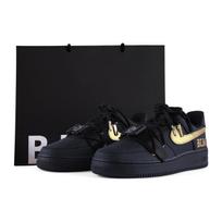 Nike Air Force 1 Odiniai Šiluminė Apsauga Žemi Teniso Batai Unisex Juodi Auksiniai CW2288-001(Team55-S-BOX) 37.5