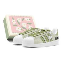Adidas Originals Superstar 2 Pavasarinė išvyka, Porai, Preppy stilius, Amerikietiška anglų kalba, Garstyčių žalia žemi aulai JH9976(TeamS2-S-BOX) 35⅔