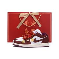 Jordan Air Jordan 1 Slip Resistant And Abrasion Resistant Coverage Low top Vintage Basketball Shoes Women's True Red DC0774-161(Team59-SBOX) 36