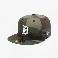 New Era Detroit Tigers Basic Fitted Cap Woodland Camo 15131705 DARK GREEN/712