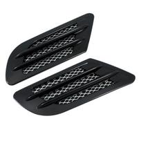 Automobilio šoninio oro srauto ventiliacijos angos dangčio sparno įsiurbimo grotelių ortakio dekoravimo lipdukas juoda