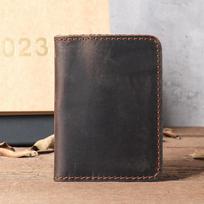 Vintage rankų darbo vyriškų kortelių laikiklis kreditinei kortelei ir vairuotojo pažymėjimui Desinger Bifold kortelės piniginės licencija 7,5x10,5 cm kava