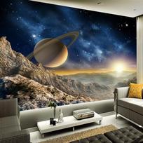 3D Space Universe Sienų freska Fotografijos fonas Namų dekoras Sienų tapyba Svetainės TV freska 200 cm(W) x 140 cm(H)