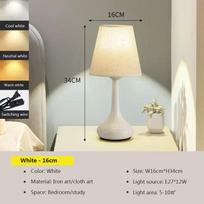 Nordic Touch audinio stalinės lempos LED modernūs miegamojo lovos šviestuvai juodai balta lempos gaubtas, darbo stalas, dekoravimas šviestuvai 34cm*16cm balta
