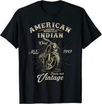 Vintage American Motorcycle Indian Old Biker Unisex T-Shirt S