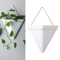 Keraminis kabinamas vazonas Geometrinis gėlių vazonas -- dekoracija gėlėms, oro augalams Black M