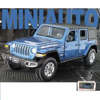 1/32 mastelio žaislinis automobilio modelis, skirtas džipams Wrangler Rubicon, lengvojo lydinio automobilio modelis, liejamas visureigio žaislas su garsu ir šviesa 1/32-Size:15*6*5.8cm mėlyna