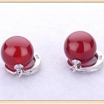 Natūralūs Žali Raudoni Agato Chalcedono Jade Auskarai Moterims 925 Sterlingo Sidabro Auskarai Moteriški Retro Smulkūs Papuošalai Auskarai raudona