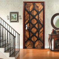 1 vnt. Modernus PVC medžio durų lipdukas, Nulupamas ir klijuojamas sieninis paveikslas, Savaime lipnus nuimamas durų lipdukas, Elegantiškas plakatas miegamojo, svetainės durims 40x120cm