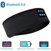 Fone Bluetooth ausinės Sportinės miegojimo galvos juosta Elastinės belaidės ausinės Muzikinės akių kaukė Belaidės Bluetooth ausinės Galvos juostelė juoda