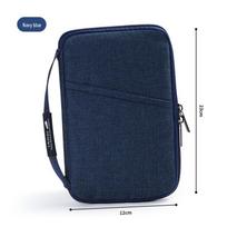 Waterproof Passport and Ticket Organizer - Solid Color Travel Bag for Men and Women tamsiai mėlyna spalva