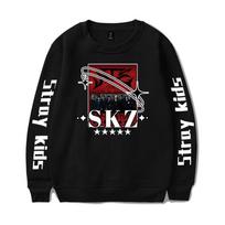 Mada Stray Kids Kpop apvalaus kaklo megztinis vyrams/moterims Harajuku džemperis gatvės drabužiai madingi viršutiniai drabužiai kasdieniai paauglių drabužiai XS juoda