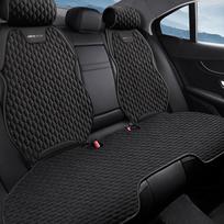 SEAMETAL Lininis Automobilio Sėdynės Užvalkalas Galinis Lininis Audinys Pagalvėlė Kvėpuojantis Automobilio Sėdynės Kilimėlis Apsauga Universalus Daugumai Sunkvežimių SUV Minivenų Rear seat cover juoda