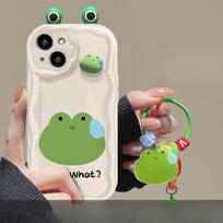 Tinka Apple 14 Promax mobiliojo telefono dėklui IPhone 15 Mielas Juokingas Trijų Matmenų Varlės Lėlė 13 Silikoninis Minkštas Dėklas iphone 15 white
